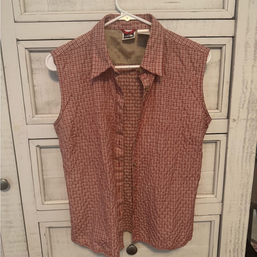 The North Face Red Checkered Top